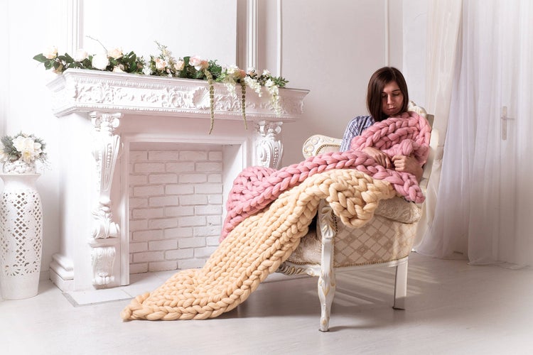 Chunky Knit Wool Blankets