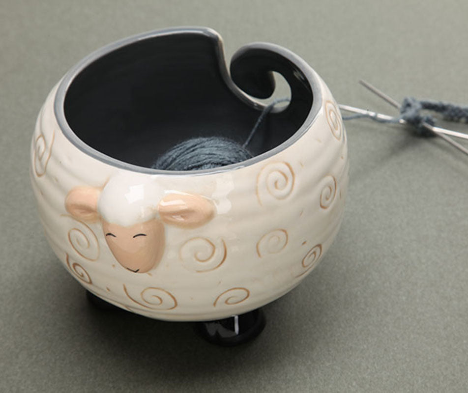Ceramic Sheep-shaped Wool Storage Bowl, Yarn Bowl