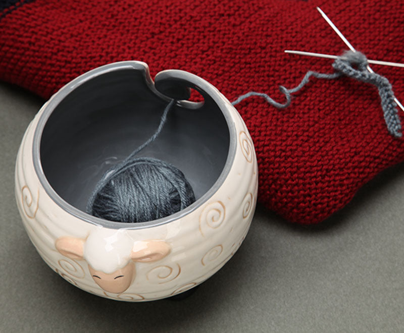 Ceramic Sheep-shaped Wool Storage Bowl, Yarn Bowl