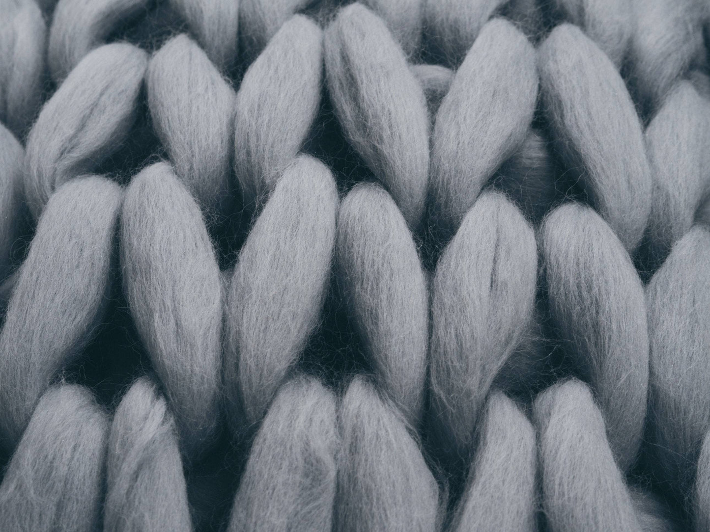 Gray Chunky Knit Blanket
