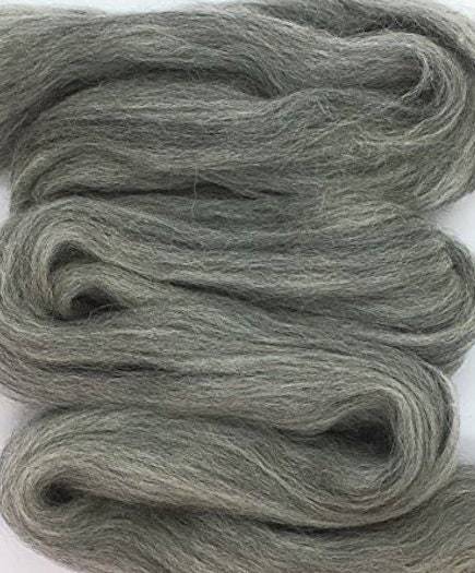1lb White AND Grey Wool Top Roving