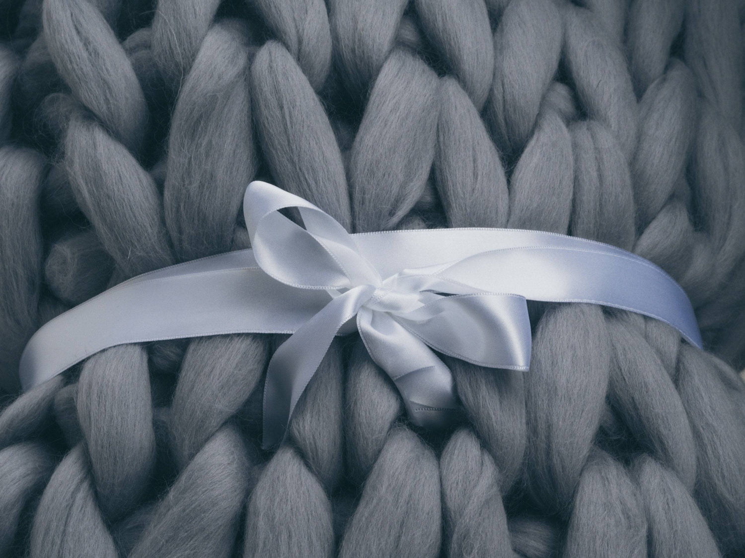 Gray Chunky Knit Blanket
