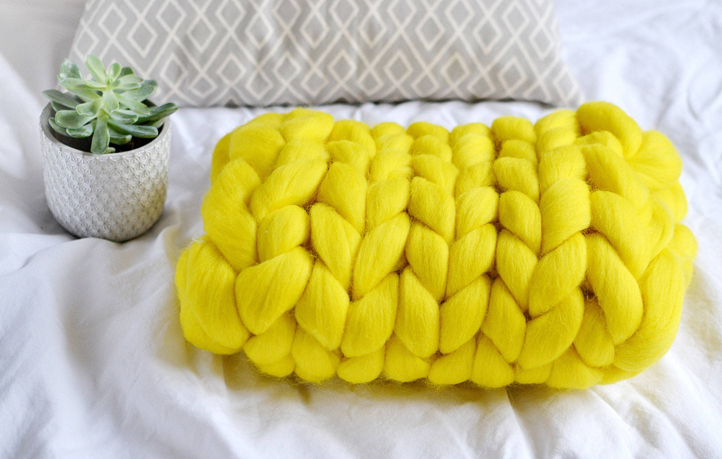 Lemon Yellow Merino Wool Roving