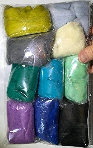 Felting Spinning Wool Roving MYSTERY SURPRISE BAG Merino Soft wool top, Spin, Felt Craft, doll hair, felting supplies, spinning fiber