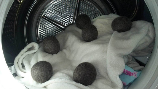 SET of 6 XL Mega Natural Gray Wool Dryer Balls for Softening Laundry