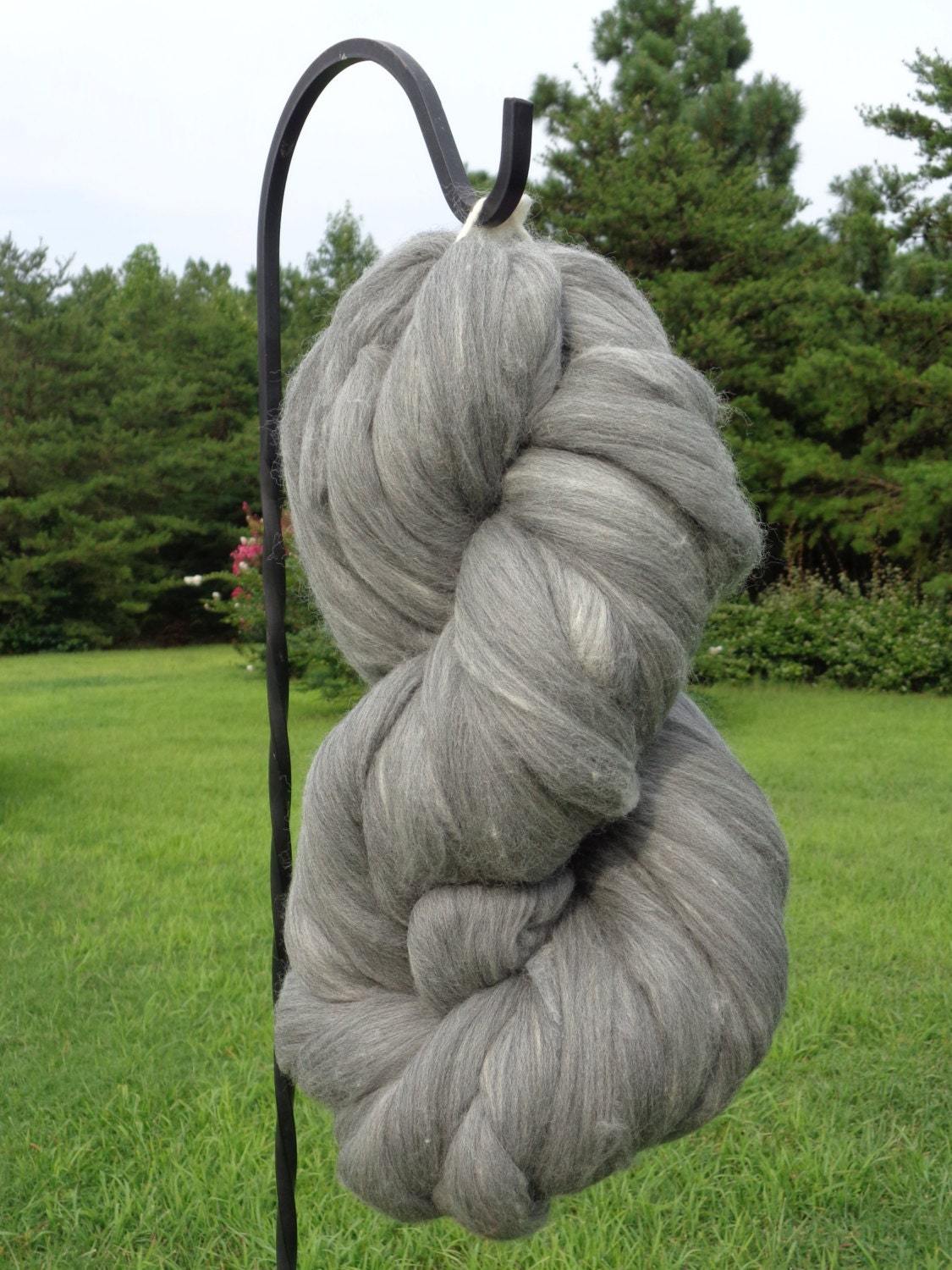 Gray Merino Wool Top Roving Fiber Spinning, Felting, macrime, Crafts -SALE! 1oz, 2oz, 3oz, 4oz, 5oz, 6oz, 7oz, 8 oz and up
