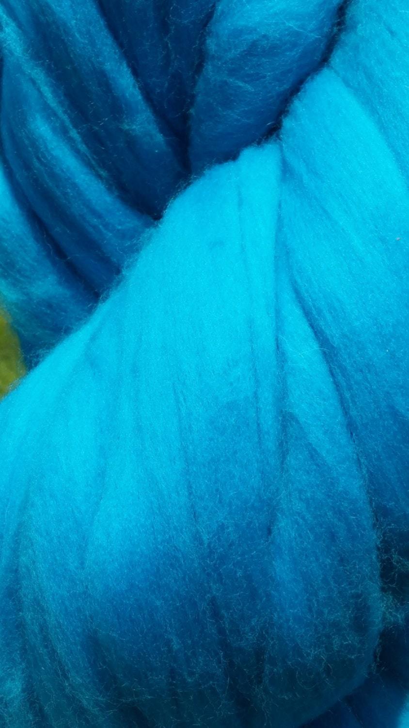 Teal Blue Wool Roving Merino- Spin into Yarn, Needle Felt wet felt, weave, knit, all Crafts, cover soap,tapestry weaving,wool top