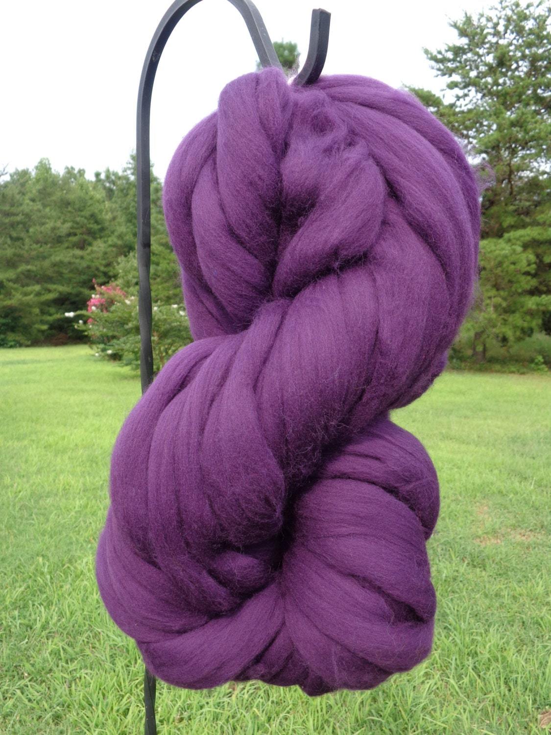 Purple Grape Merino Wool Top Roving