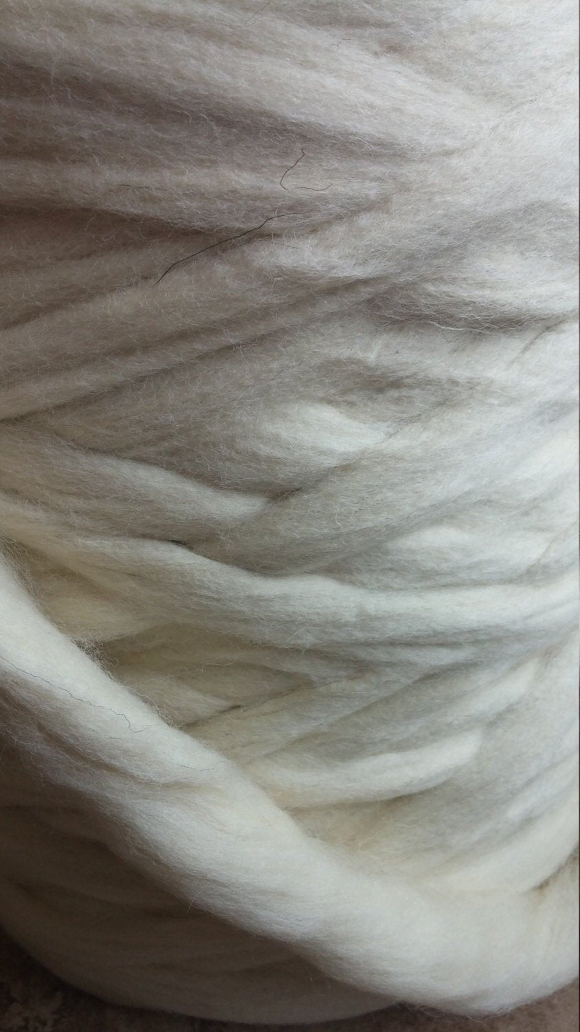 Spin Roving, Shep's Natural White Wool, Wool Top, Roving, Fiber, Spin Fiber, Wool Rove, Spinning Wool, Wool For Spinning into Yarn