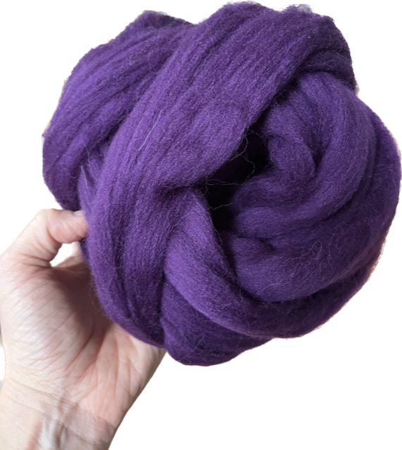 Purple Grape Merino Wool Top Roving