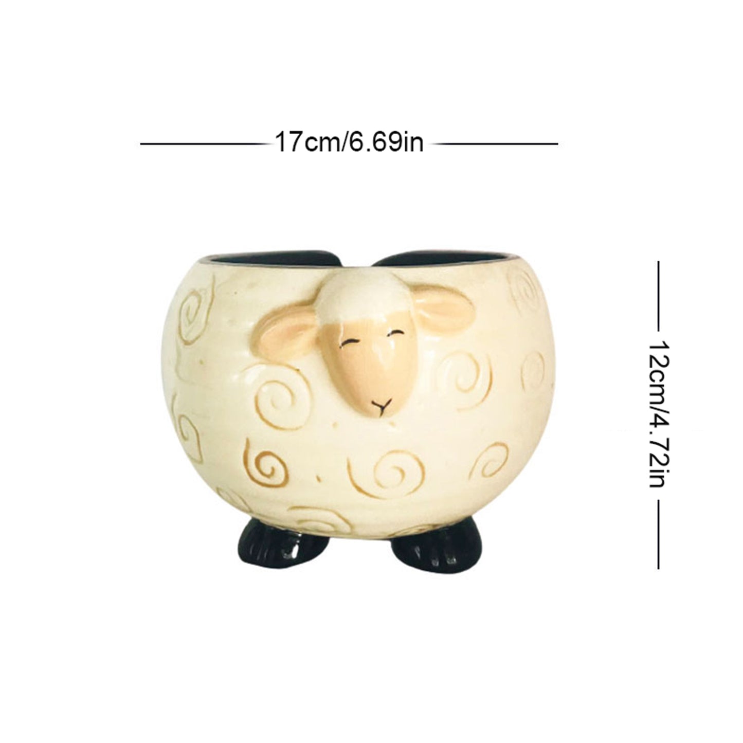 Ceramic Sheep-shaped Wool Storage Bowl, Yarn Bowl