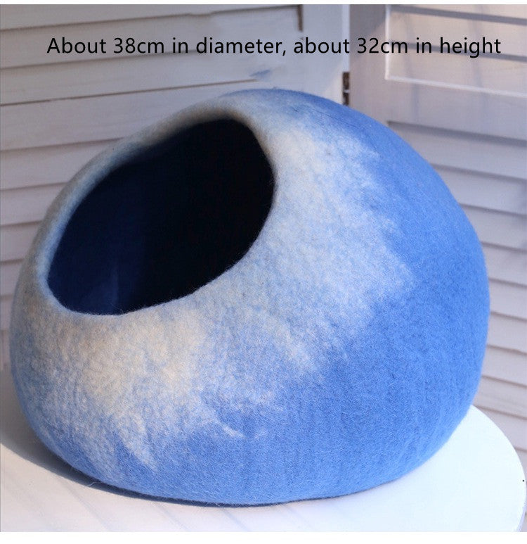 Felted Wool Cat Cave Pet Bed