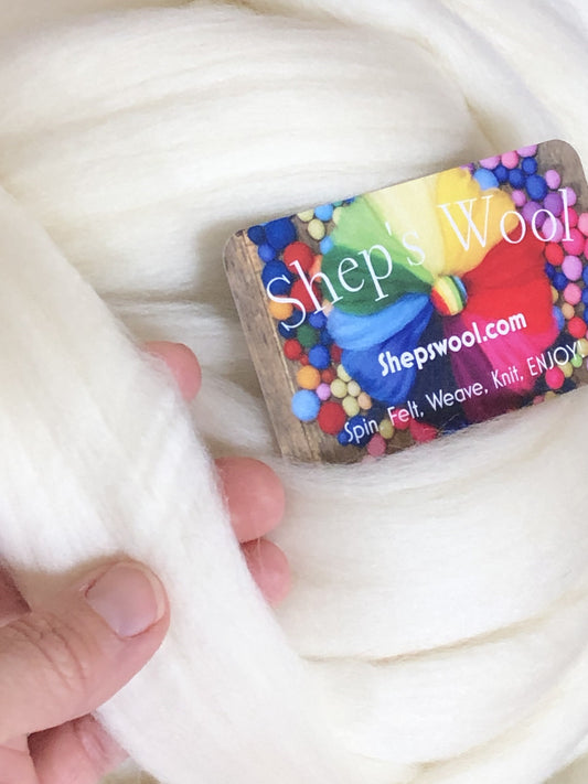 Natural White Wool Roving
