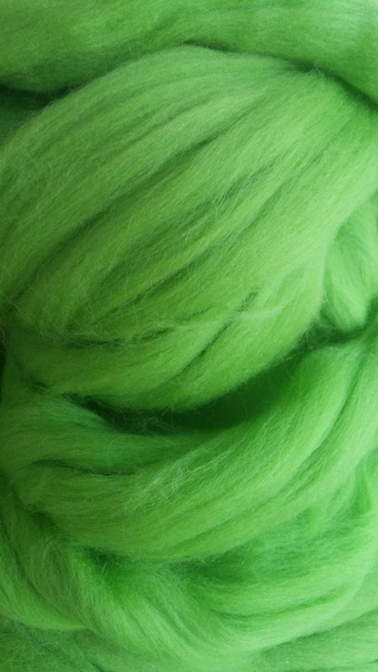 Green Merino Wool Top Roving