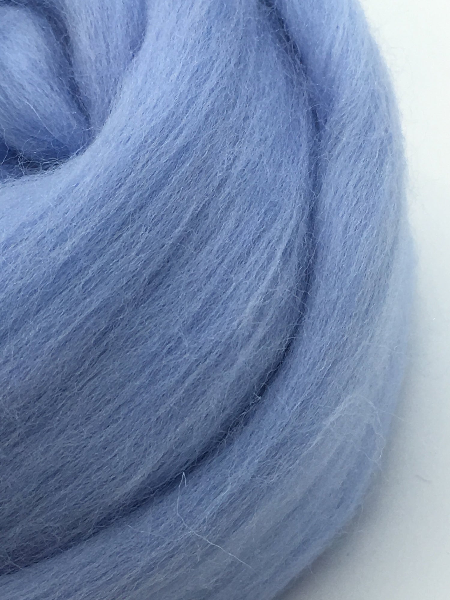 9 oz Blue Wool Roving for Spinning into Yarn and Wet or Needle Felting.