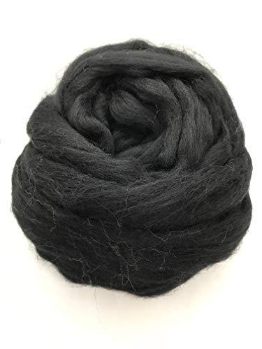 Black Wool Roving, Shep's Wool, Black Felting Wool, Black Spin Roving