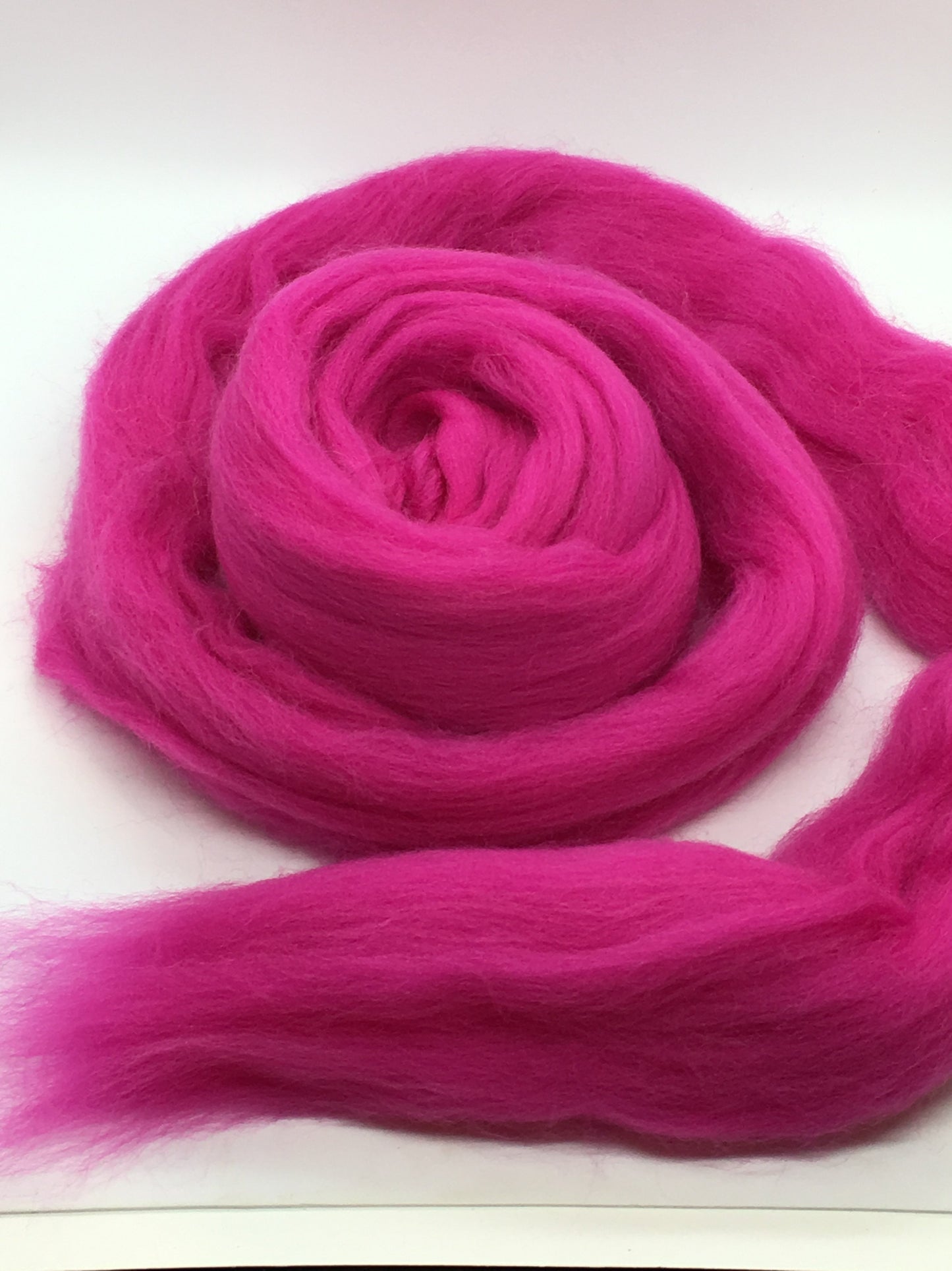 Vibrant Pink Wool Roving