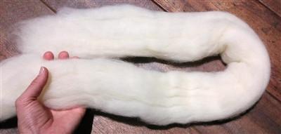 13 lb Natural White Wool Roving Fiber