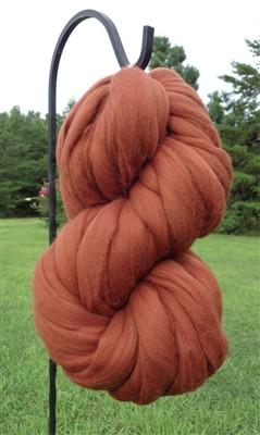 Luxurious Chestnut Brown Wool Top Roving