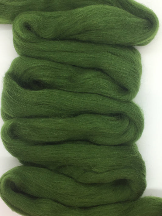 Hunter Green Merino Wool Top Roving