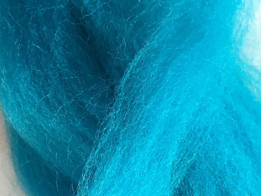 Teal Blue  Wool Roving Merino- Spin into Yarn, Needle Felt wet felt, weave, knit, all Crafts, cover soap,tapestry weaving,wool top
