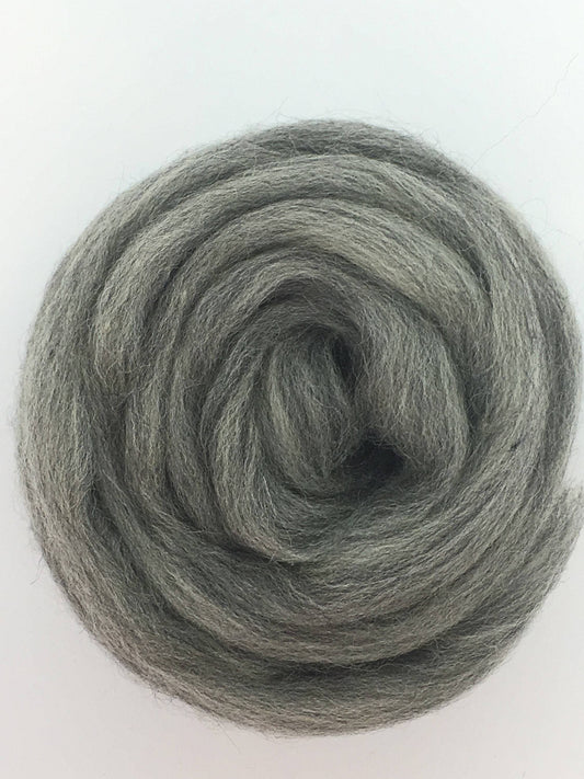 Merino Wool Top Roving Fiber Gray Blend