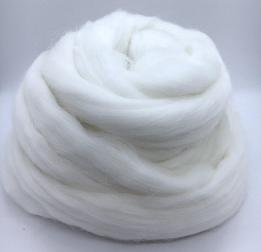 Bright White Merino Wool Top Roving