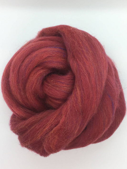 Persian Red Merino  Wool Top Roving - Spin into Yarn, Needle Felt wet felt, weave, knit, all Crafts