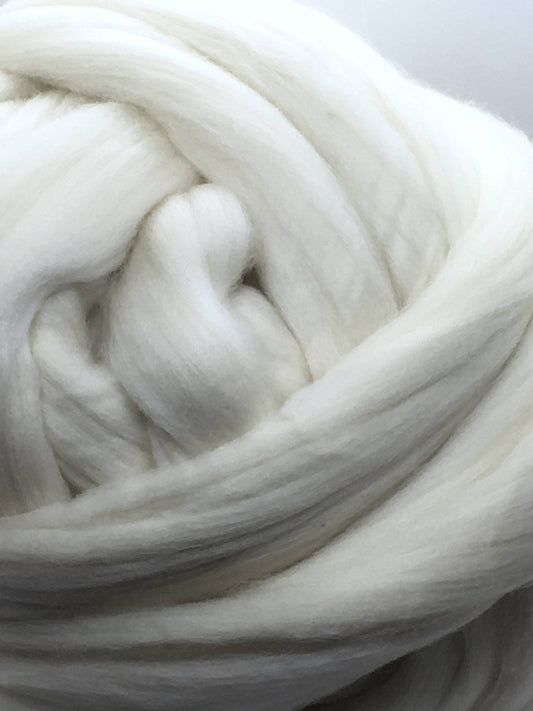 1lb Wool Roving Fiber White