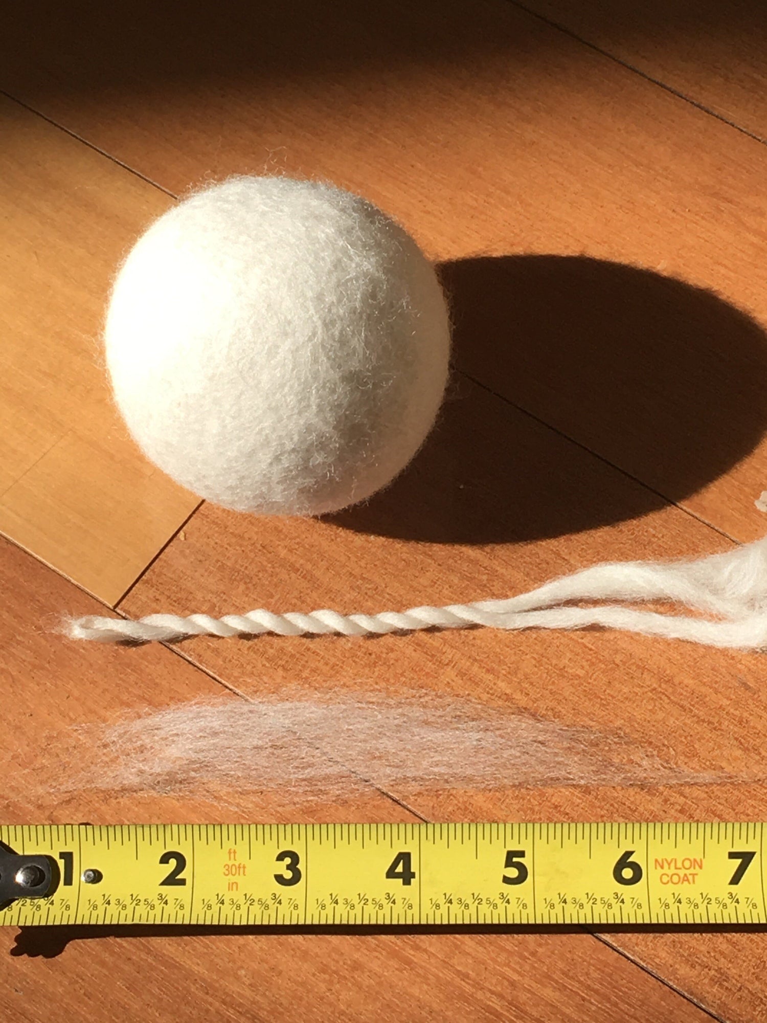 1 lb White Wool Roving