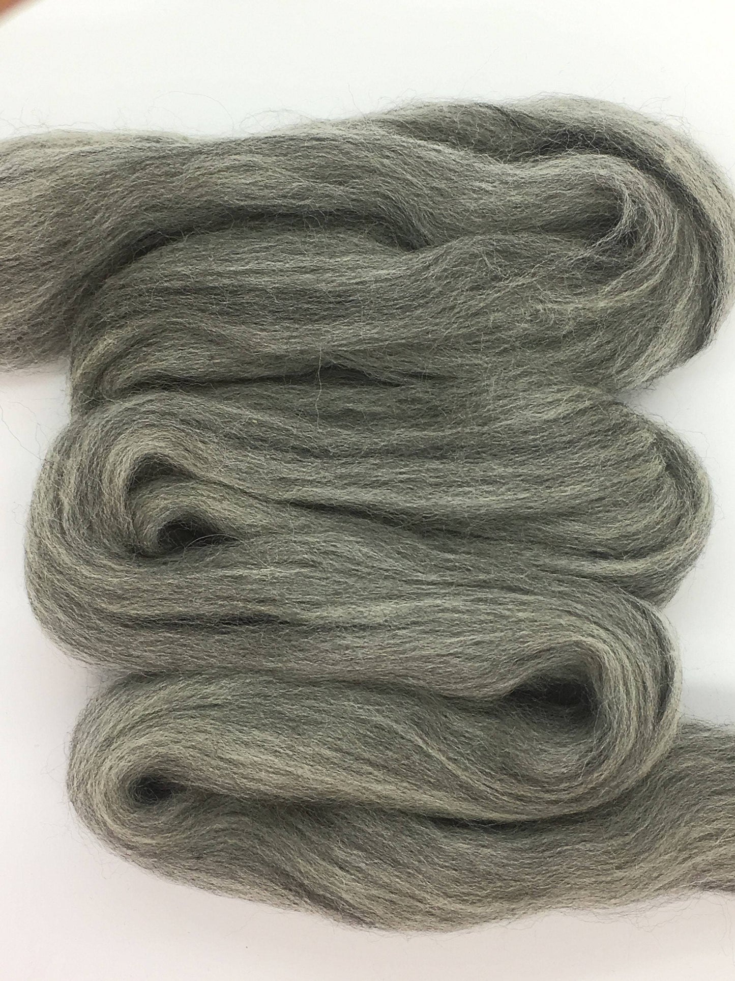 Merino Wool Top Roving Fiber Gray Blend