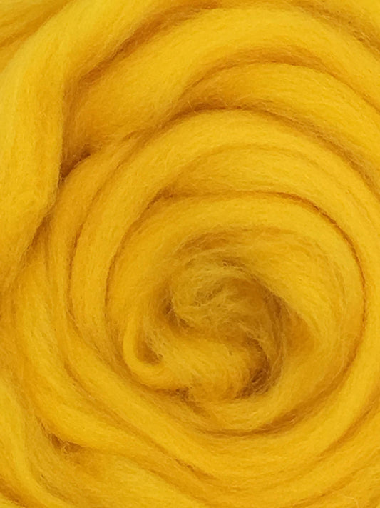 Wool Roving, Golden Yellow Wool Roving, wool top, Merino wool - Spin into Yarn, Needle Felt wet felt all Crafts