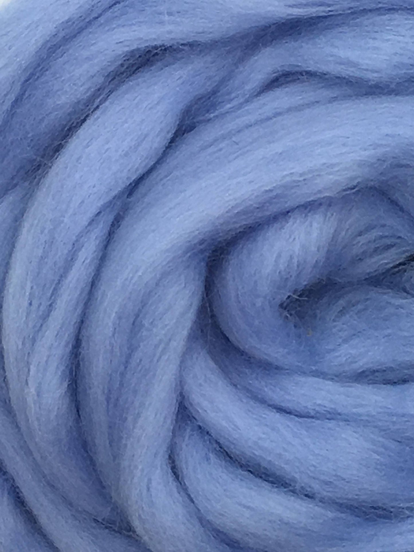 4 oz Blue Merino Wool top Roving- Light Blue, Baby Blue Rove, Blue Craft Wool, Spin Fiber, Felting Wool