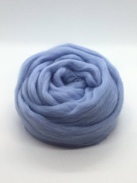 4 oz Blue Merino Wool top Roving- Light Blue, Baby Blue Rove, Blue Craft Wool, Spin Fiber, Felting Wool
