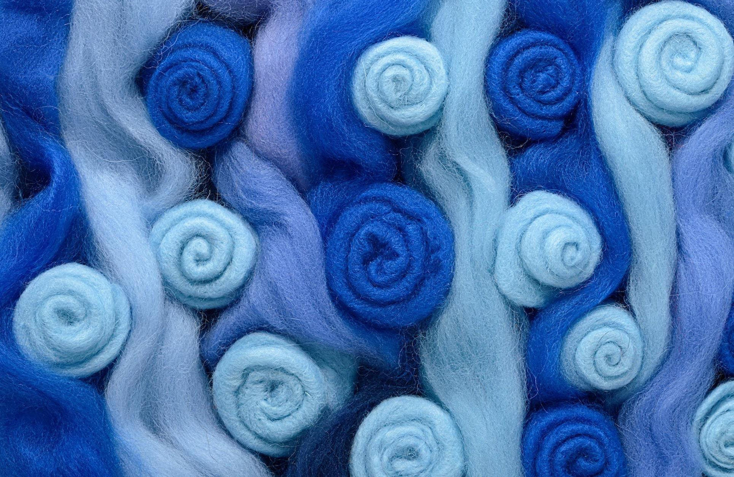 Soft Blue Merino Wool Roving
