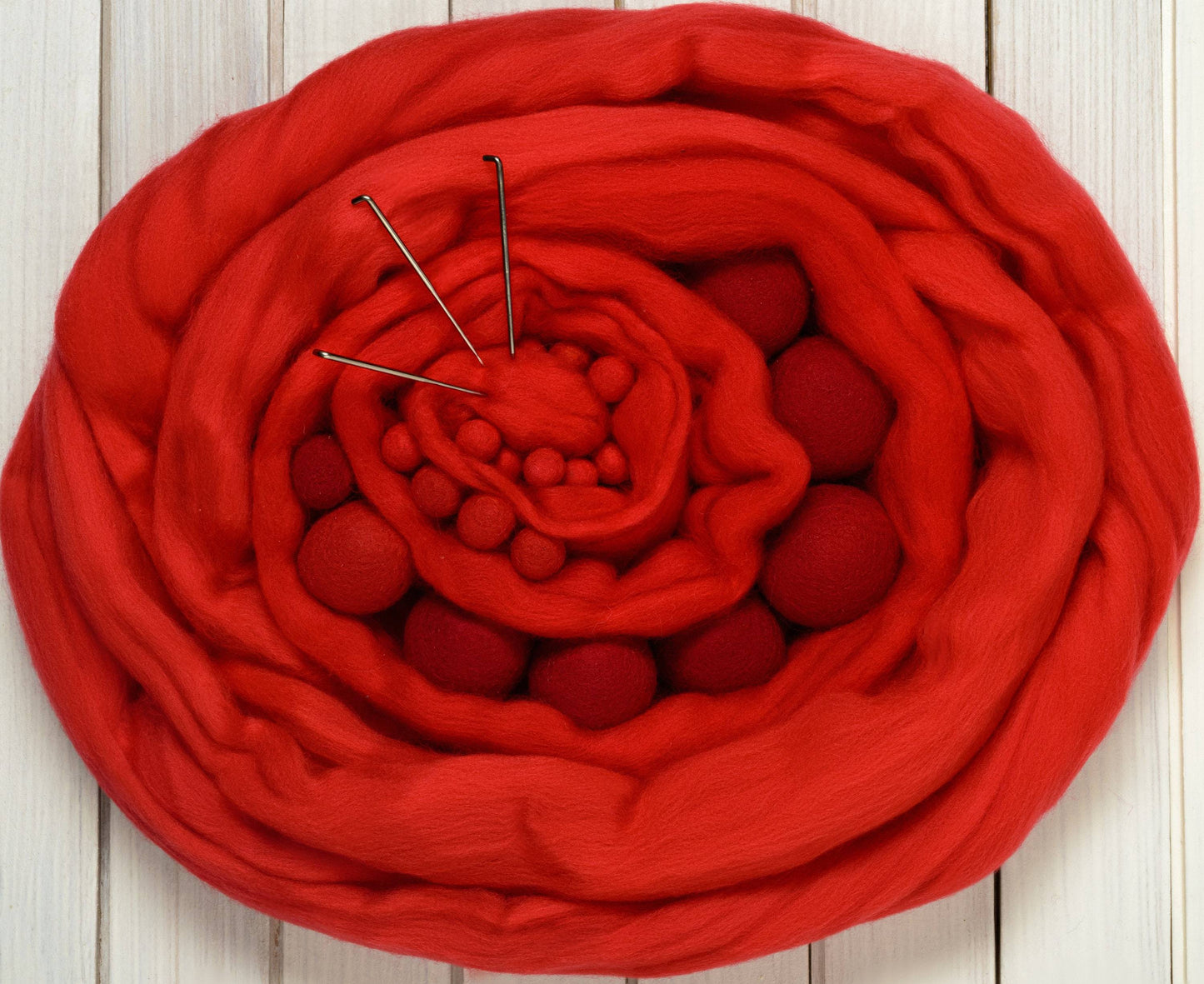 Red Merino Wool Top Roving