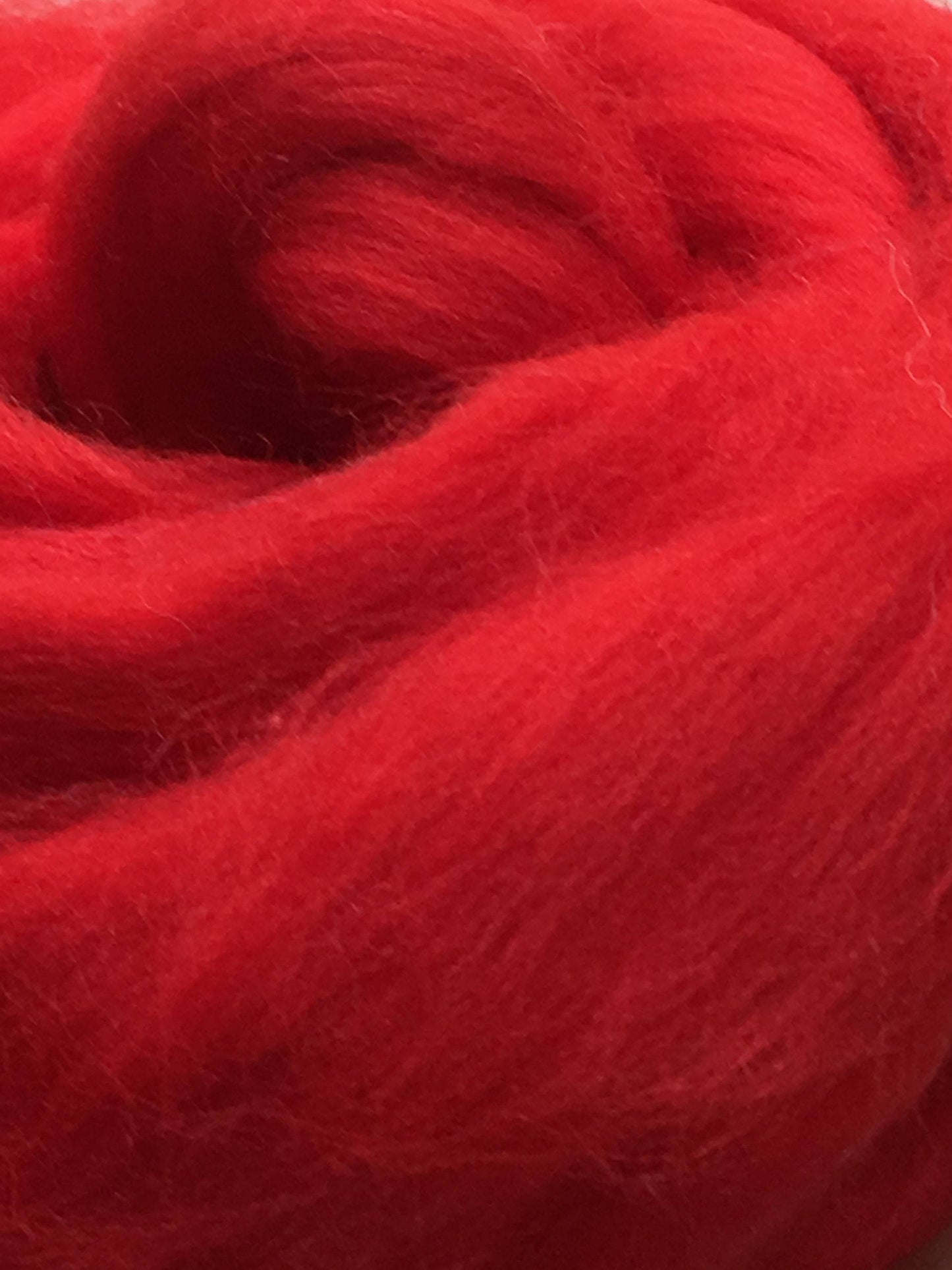 Red Wool Roving - Soft Merino Wool Top Roving for Spinning and Wet or Needle Felting