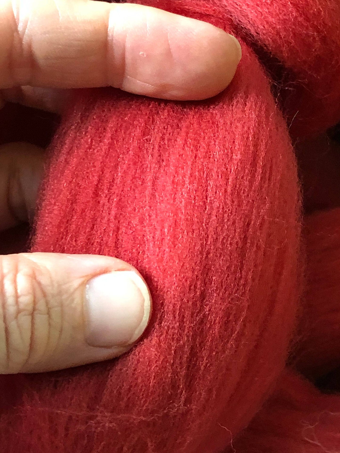 Cayenne Red Wool Top Roving - Spin into Yarn, Needle Felt wet felt all Crafts