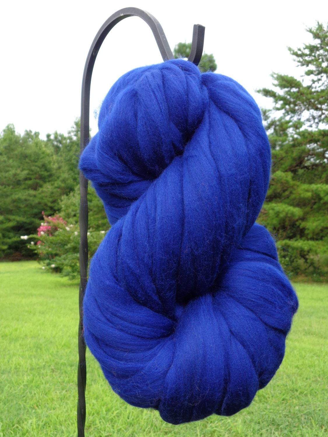 Sapphire Blue Wool Top Roving