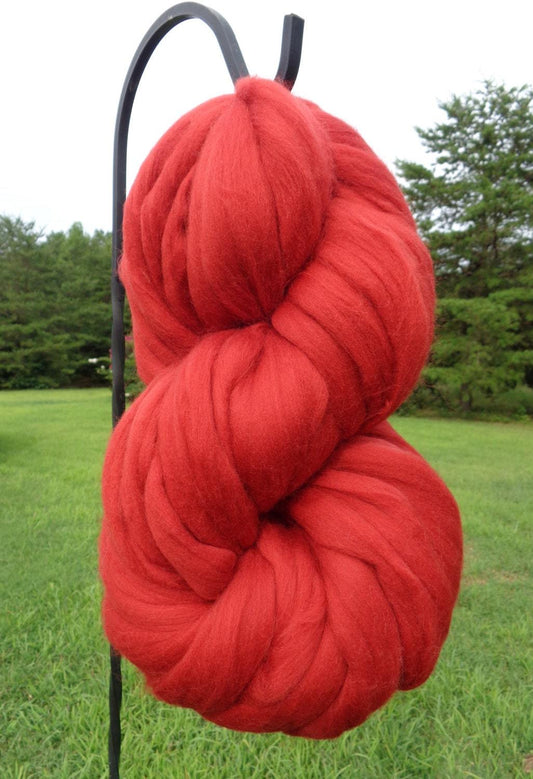 Cayenne Red Wool Top Roving - Spin into Yarn, Needle Felt wet felt all Crafts