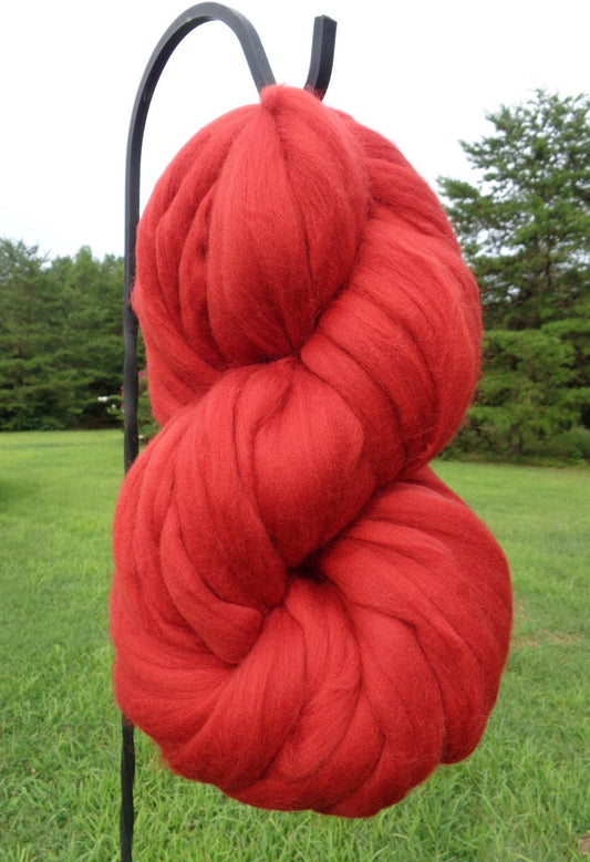 Cayenne Red Wool Top Roving - Spin into Yarn, Needle Felt wet felt all Crafts