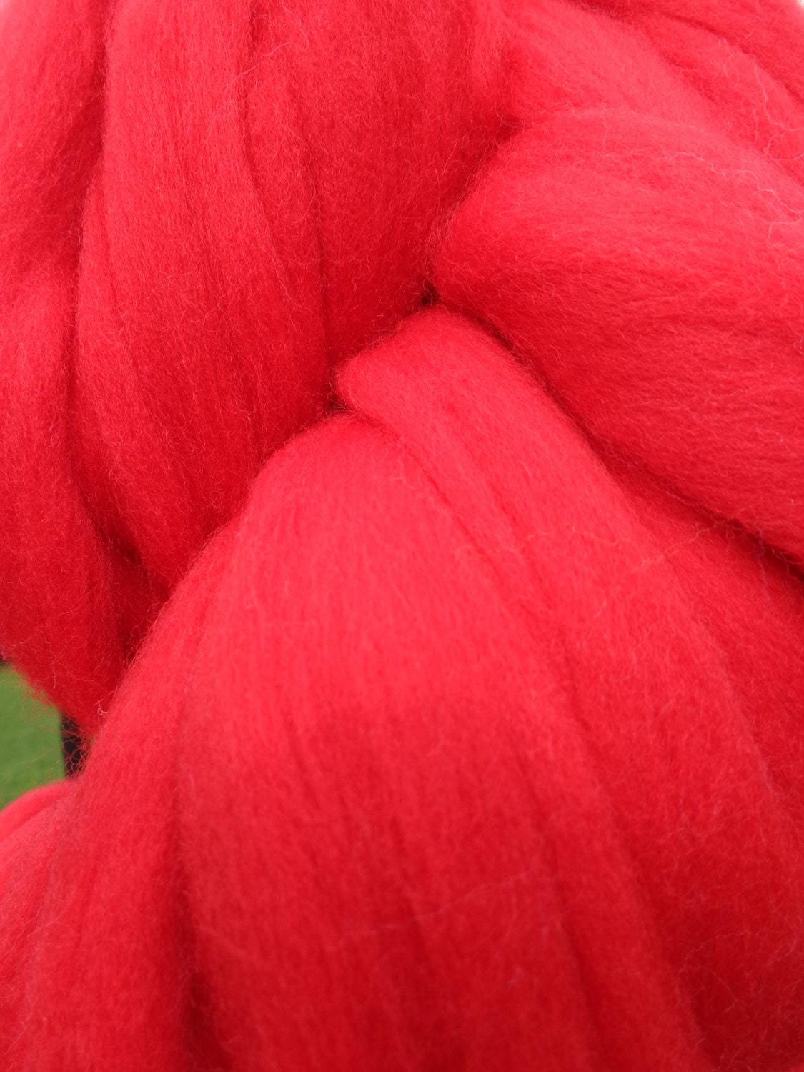 Red Merino Wool Top Roving