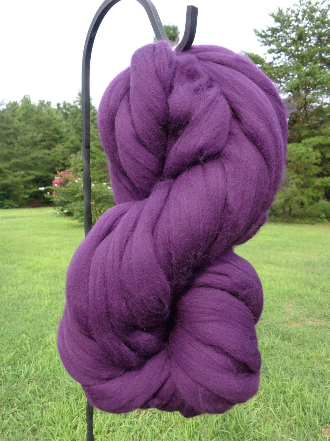 Purple Grape Merino Wool Top Roving