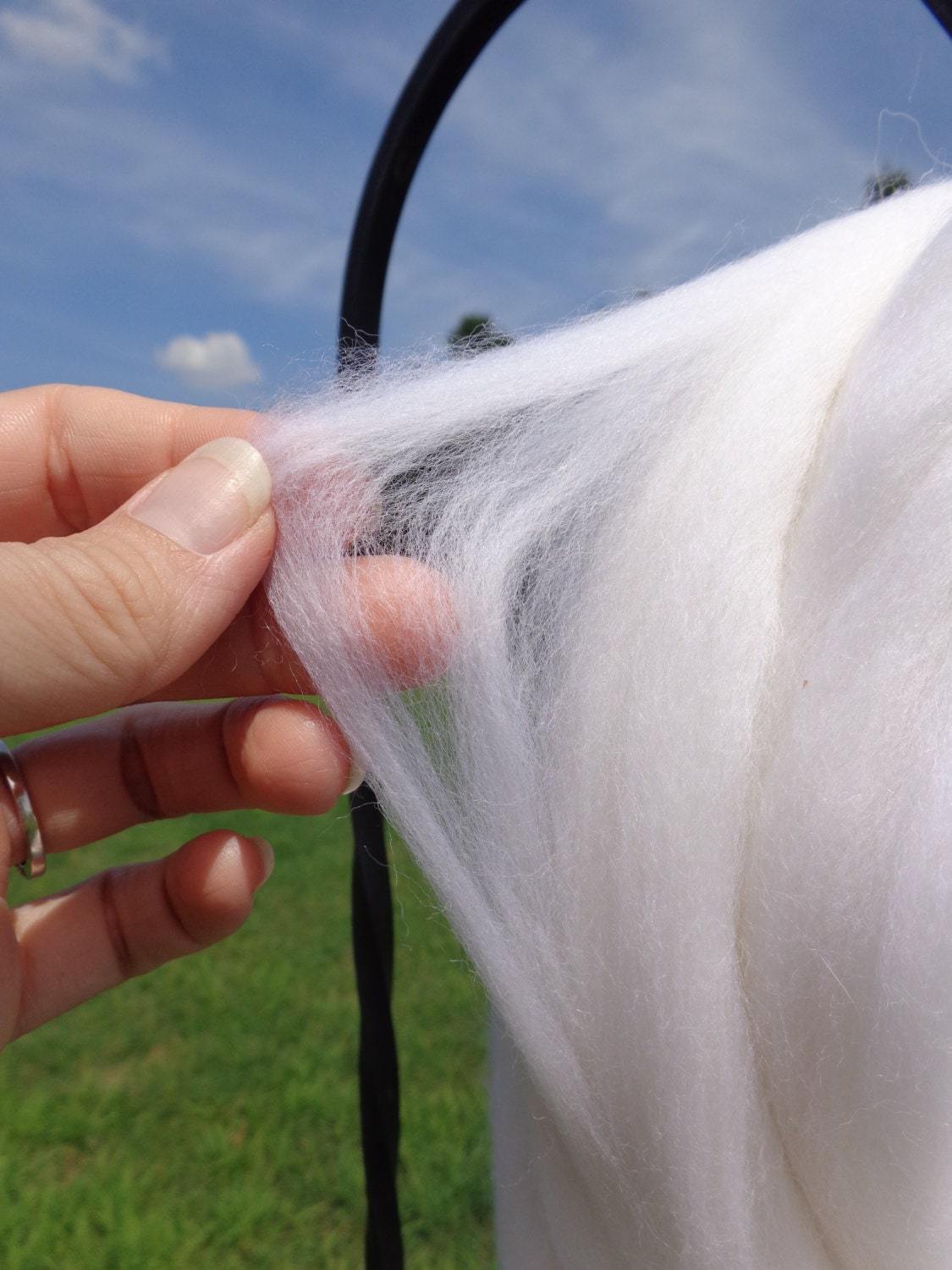 Bright White Merino Wool Top Roving