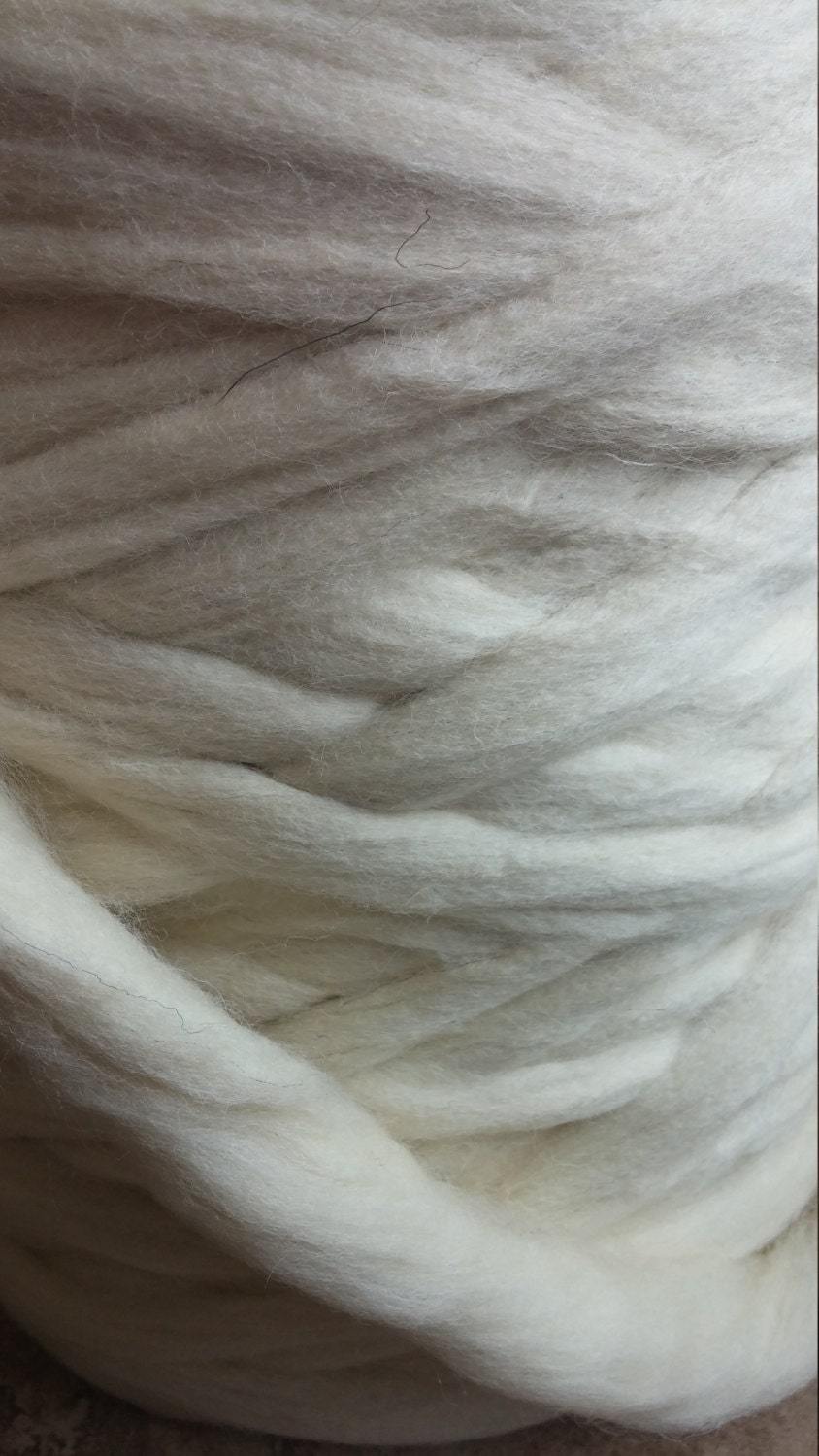 2 lbs White Wool Top Roving