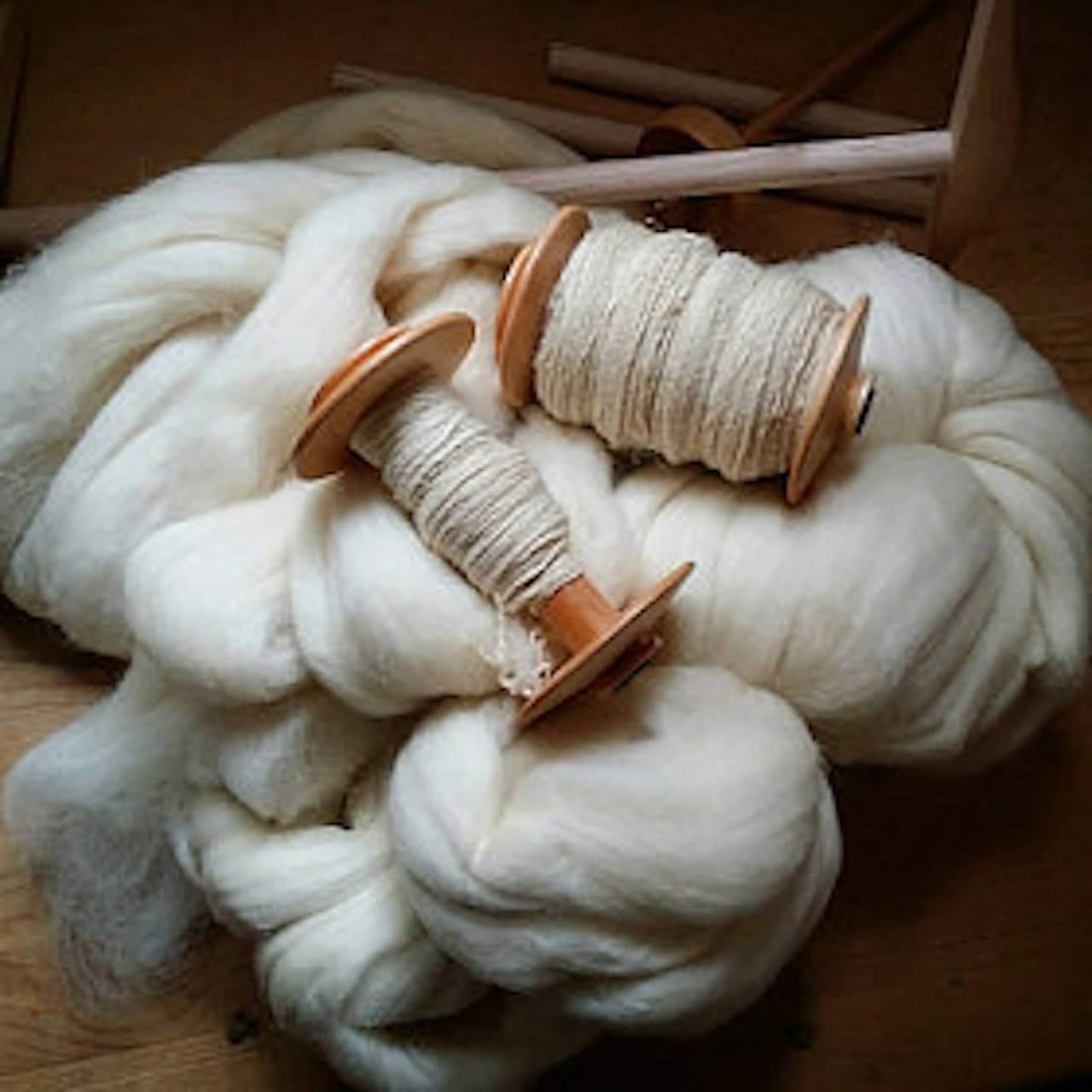 Spin Roving, Shep's Natural White Wool, Wool Top, Roving, Fiber, Spin Fiber, Wool Rove, Spinning Wool, Wool For Spinning into Yarn