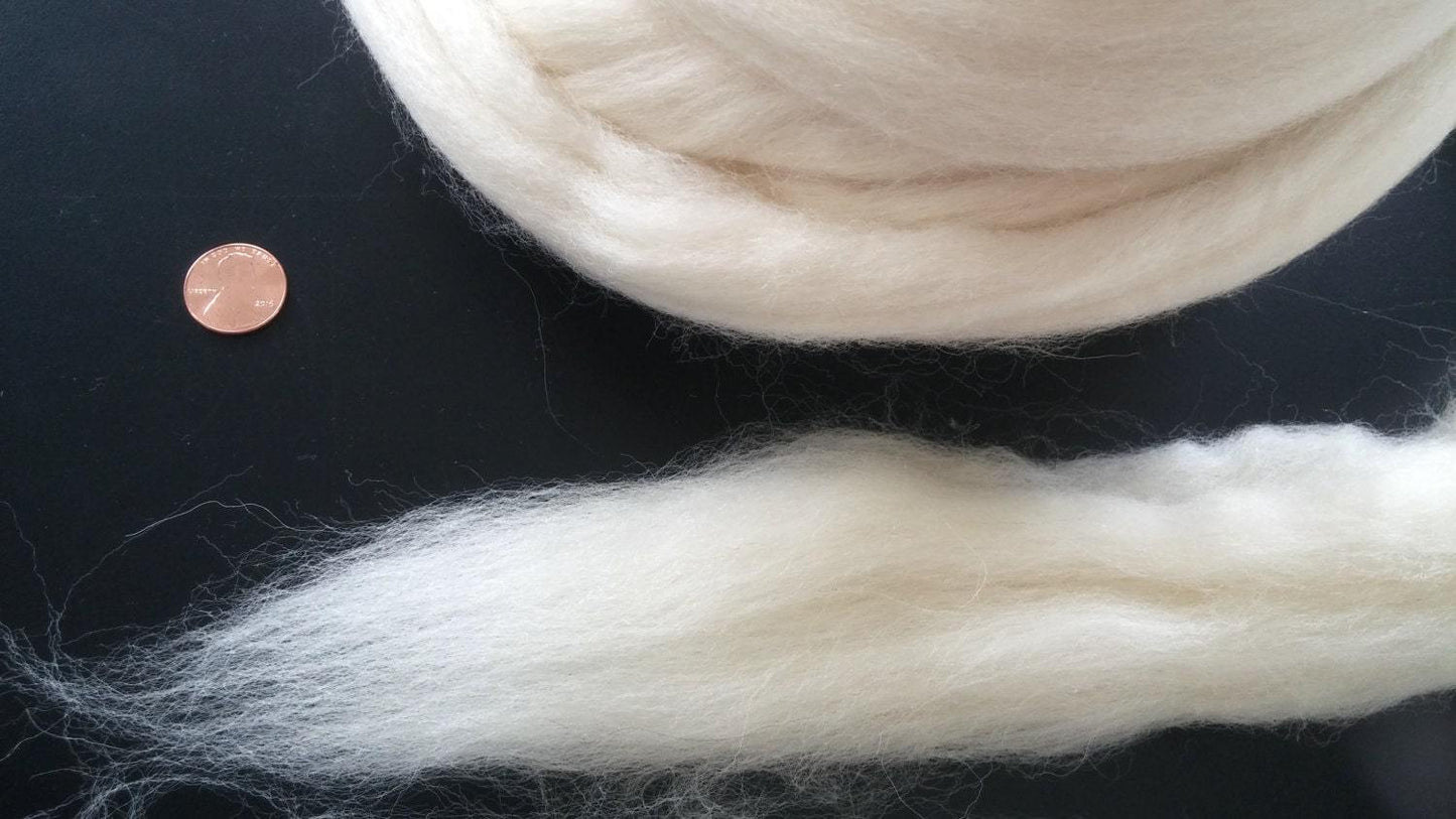 SALE! Spinning Wool Roving, 1lb (or MORE!) Wool Roving White Spinning wool, easy to spin wool, Wool for spinning, beginner spinning wool