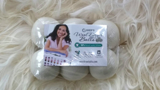 Wool Dryer Balls XL 6 pack White OR 6 Gray Wool Dryer Balls for Natural laundry softener- 100% Natural Laundry Softener wool dryer ball set