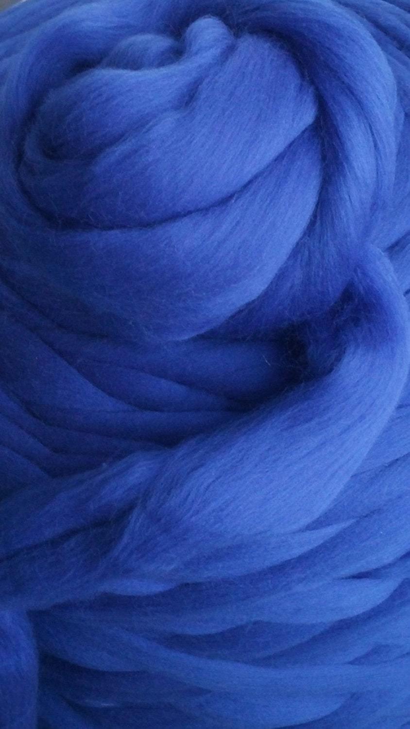 Sapphire Blue Wool Top Roving