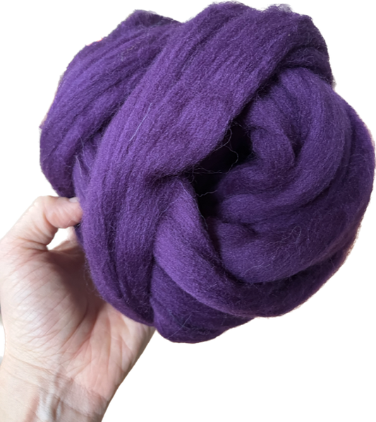 Purple Grape Merino Wool Top Roving